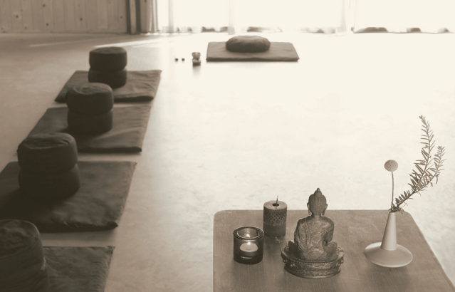 lesopstelling in de zendo